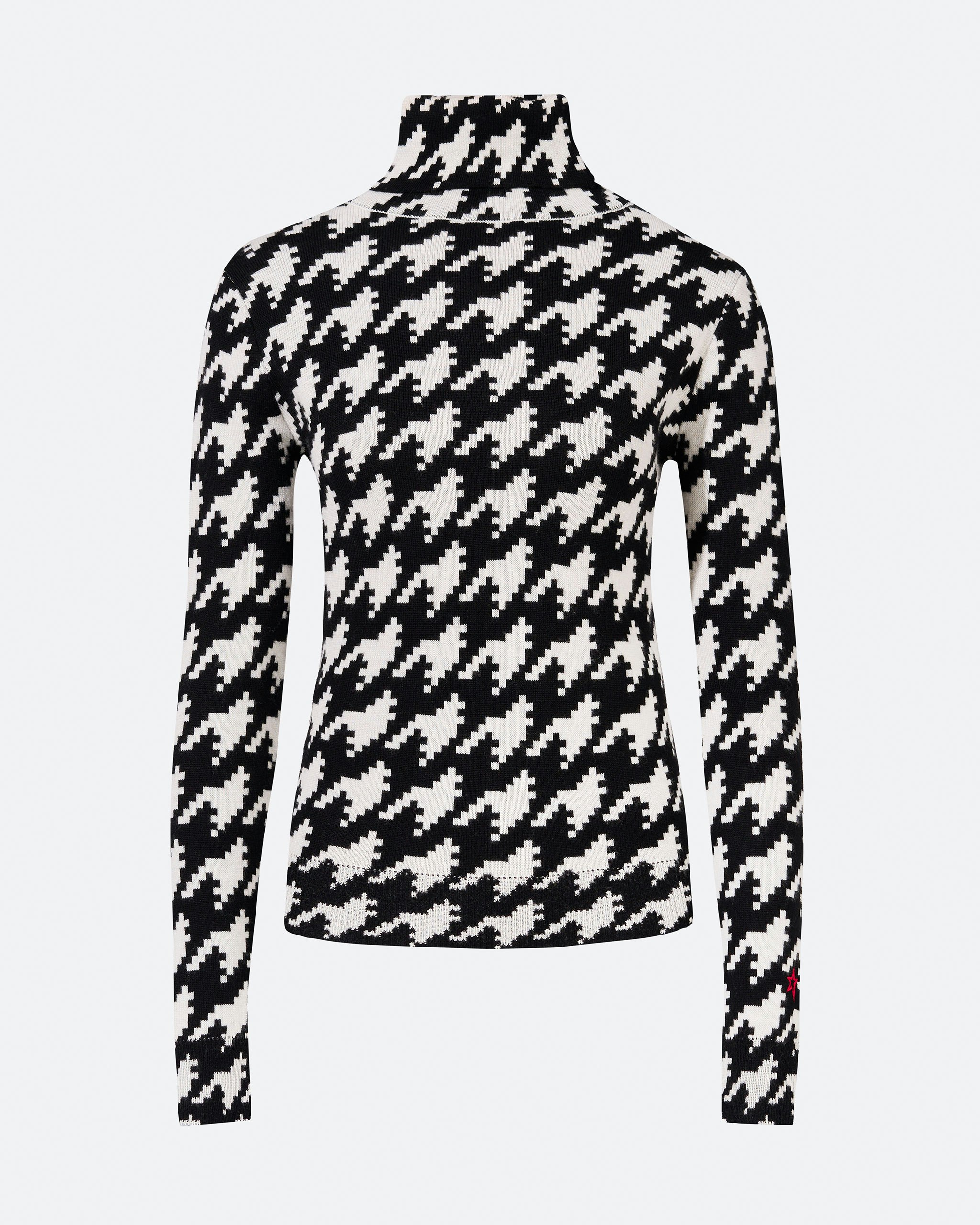 Houndstooth Merino Wool Turtleneck 0