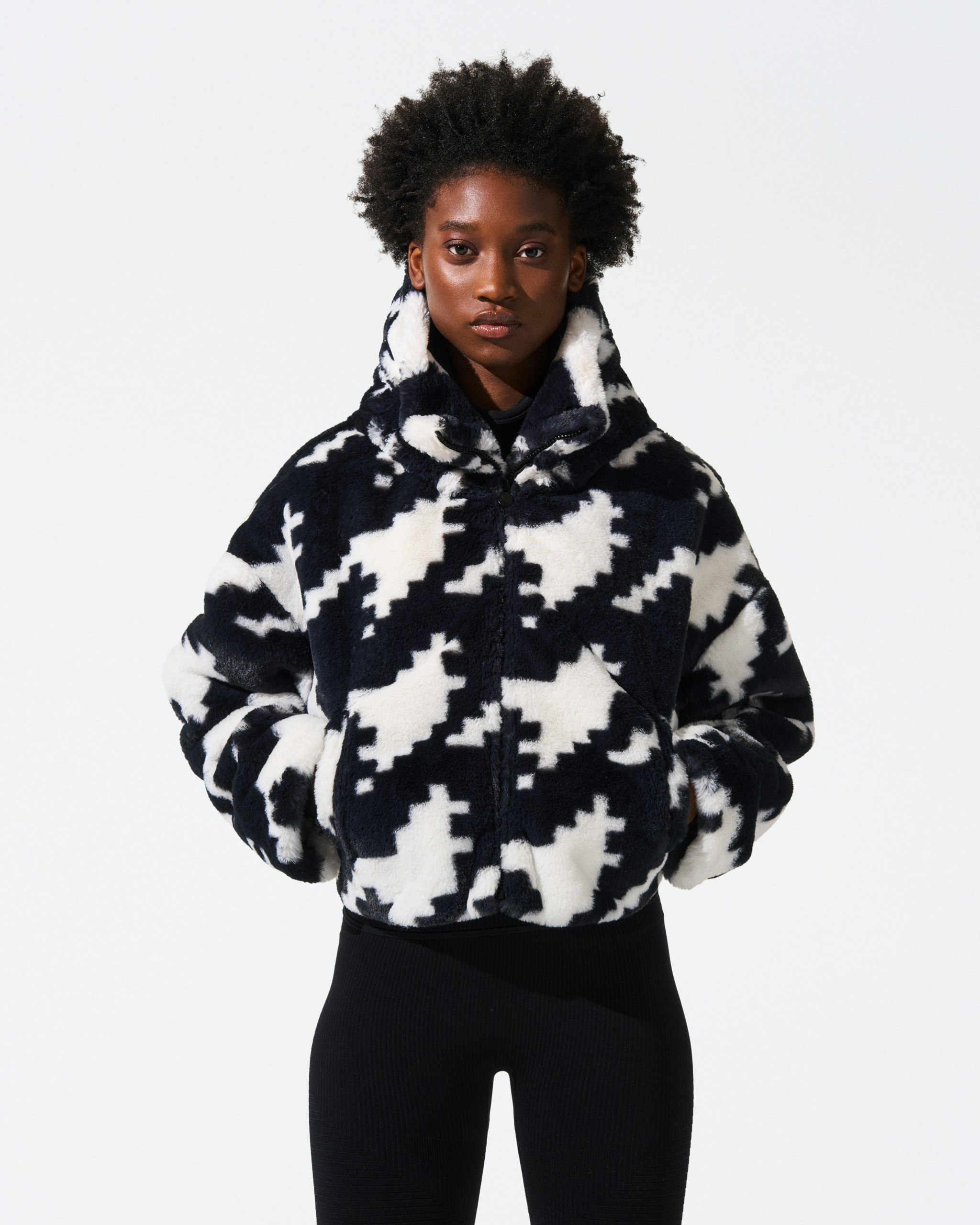 Houndstooth Noelle Faux Fur Jacket 1 Houndstooth Noelle Faux Fur Jacket